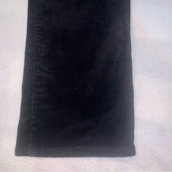 Lands End Corduroy Pants Womens 12 Fit 1 Black Soft Slim Ankle Legs Pockets - Picture 3 of 7